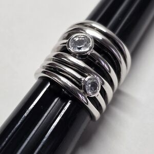 Sterling Silver 925 Elegant Stacked Ring Set
